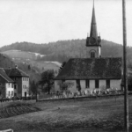 1915 Kirche mit Friedhof